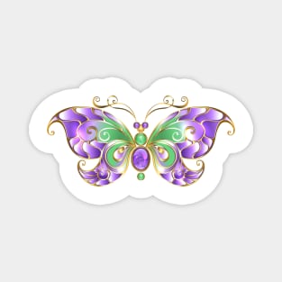 Gold Butterfly with Amethyst Magnet