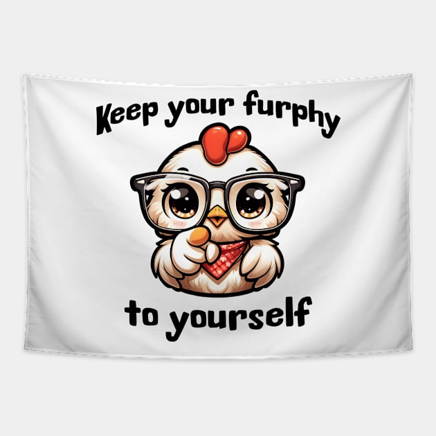 Sassy chick says Keep Your Furphy to Yourself, funny Australian slang design Tapestry by Luxinda