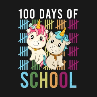 Happy 100 Days Of School Girls Kids Unicorn Lover T-Shirt