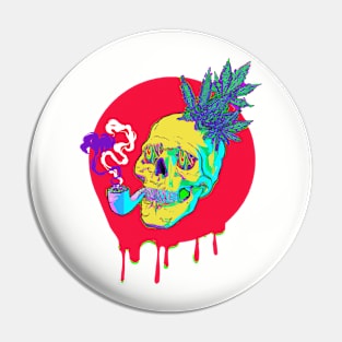 Awesome Trippy Chronic Skull Pineapple Pin