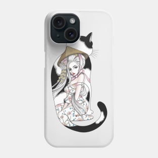 Geisha Cat Tattoo Phone Case