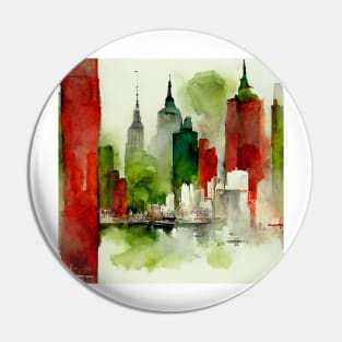 New York watercolor Pin