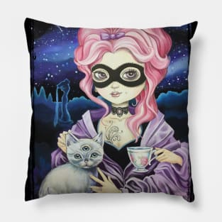 Gothic Lady and her Cat Pillow