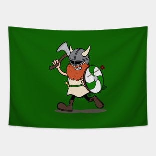 Viking Berserker Cartoon (Player 3 / Green) Tapestry