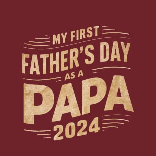 First Time Papa Est 2024 Fathers Day T-Shirt