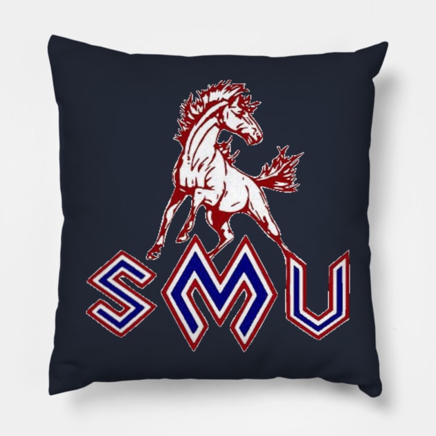 SMU Band Logo Retro Pillow by one-broke-kid