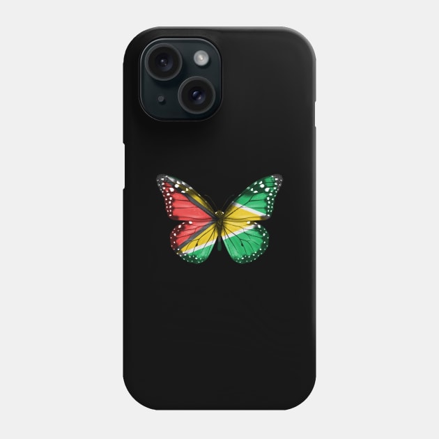 Guyanese Flag  Butterfly - Gift for Guyanese From Guyana Phone Case by Country Flags