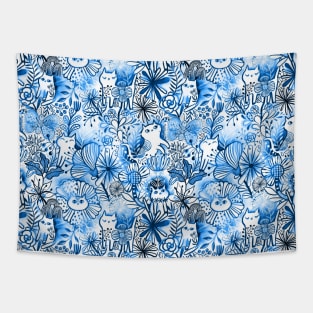 Shibori Cats Tapestry