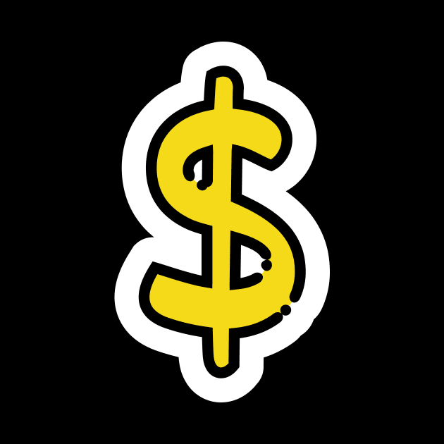 Dollar Sign // Line Art Sticker by Pulpixel