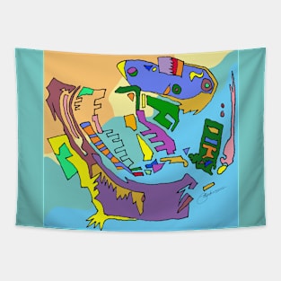 "Machine Shapes 01" Color Tapestry