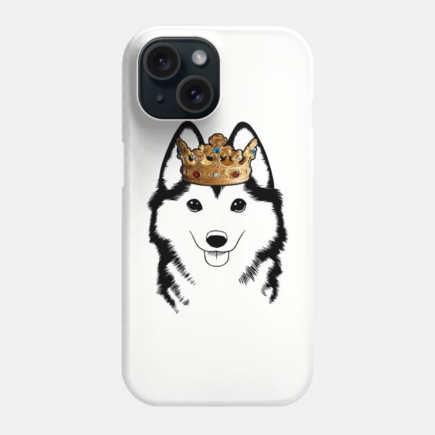 Pomsky Dog King Queen Wearing Crown Phone Case by millersye