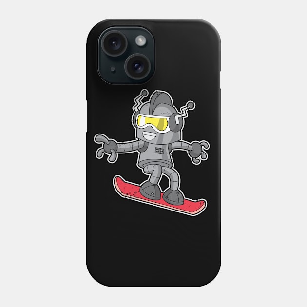 Snowboard Robot Snowboarder Snowboarding Phone Case by E