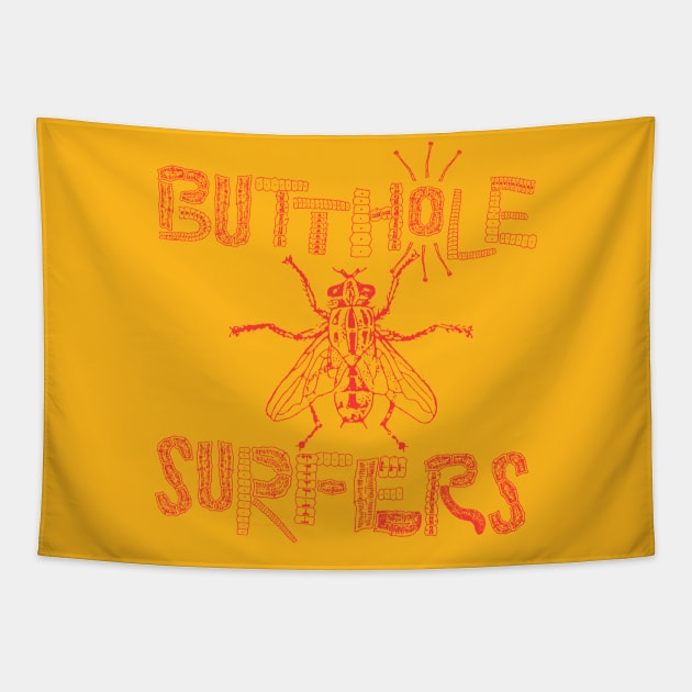 Butthole Surfers (red) Tapestry by Joada
