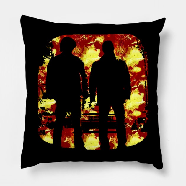 DEAN AND SAM - FIRE Pillow by GreatSeries