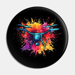 Drone Pilot Art Colorful Drone Racing Pin