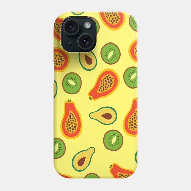 Kiwi, avocado, papaya print suitable for a kids nursery. Perfect present for mom mother dad father friend him or her Phone Case by SerenityByAlex