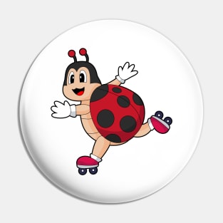 Ladybug Inline skating Roller skates Pin