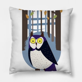 Owl in the Woodland Pillow