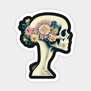 Skull with floral crown Magnet