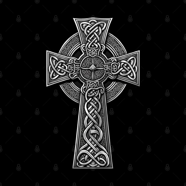 Irish Celtic Art Cross by AI Art Originals