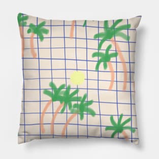 Tropical Palm Grid Pillow