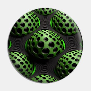 Si-Fi, fantasy, with pattern, black, green, deco Pin