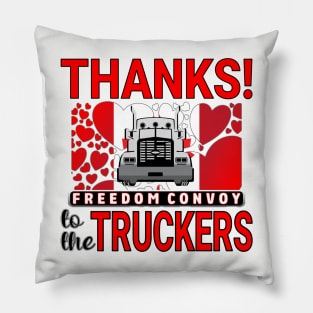 THANK YOU TRUCKERS CONVOY TRUCK FOR FREEDOM -LIBERTE - RED LETTERS Pillow