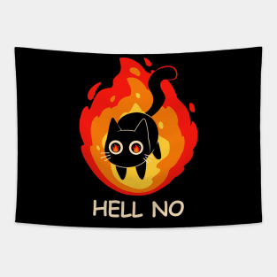 Hell No Cat Halloween Tapestry