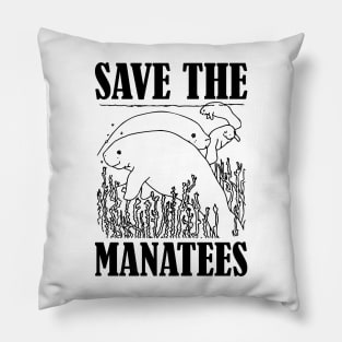 Manatee - Save the manatees Pillow