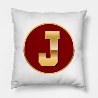 Gold letter J Pillow