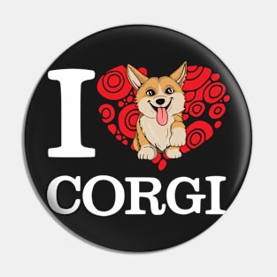 I Love Corgi T-shirt Pin