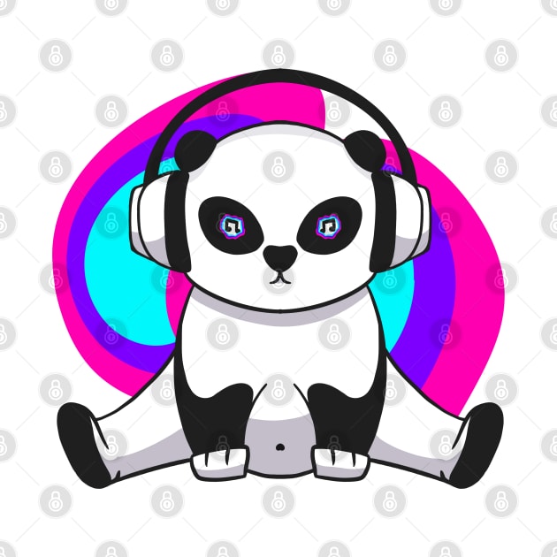 Hypno panda music lover by Izzzzman