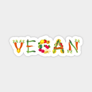 Vegan Food Typography Magnet