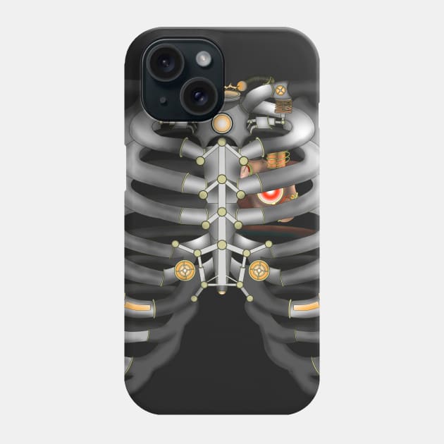Machine Skeleton (Orange Variant) Phone Case by NGM