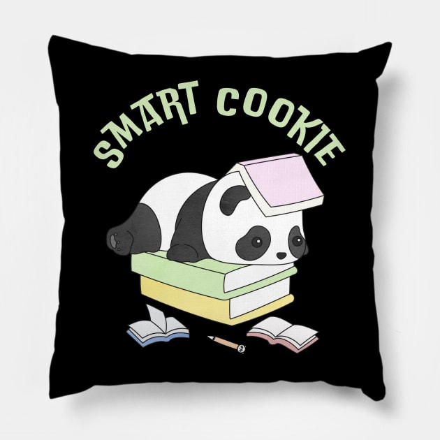 Cute Smart Cookie Sweet little reading tired panda hello cute baby outfit Pillow by BoogieCreates