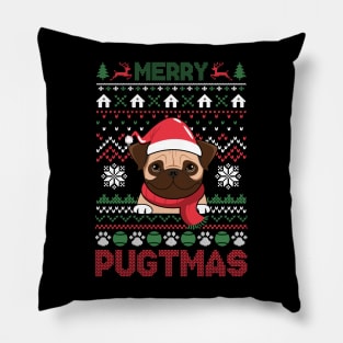 Merry Pugmas ugly christmas sweater Pillow