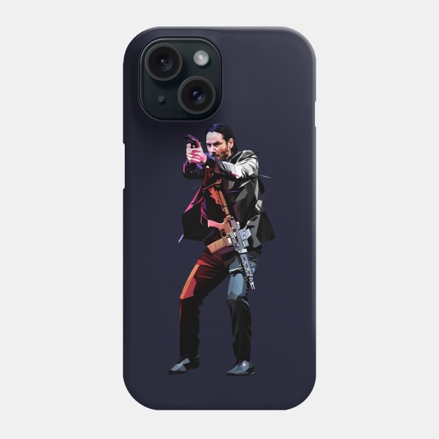 John Wick Low Poly Phone Case by pxl_g