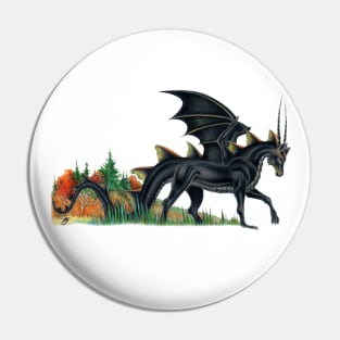 Gorgeous Black Horse Dragon Pin