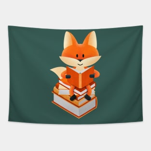 Book lover fox illustration Tapestry