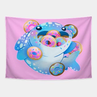 Whale Shark and Donuts Tapestry