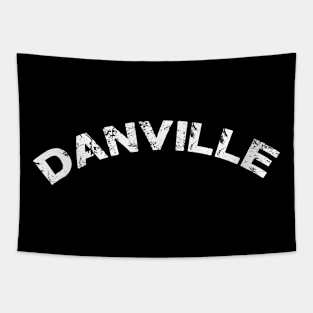 Vintage Danville CA Distressed White Varsity Tapestry