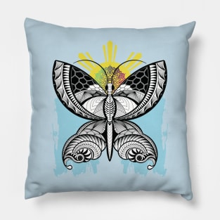 Tribal line Art Butterfly Pillow