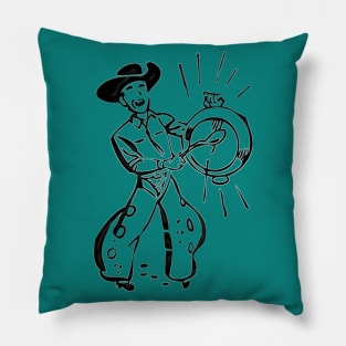 Western Era - Cowboy Calling for Lunch Pillow