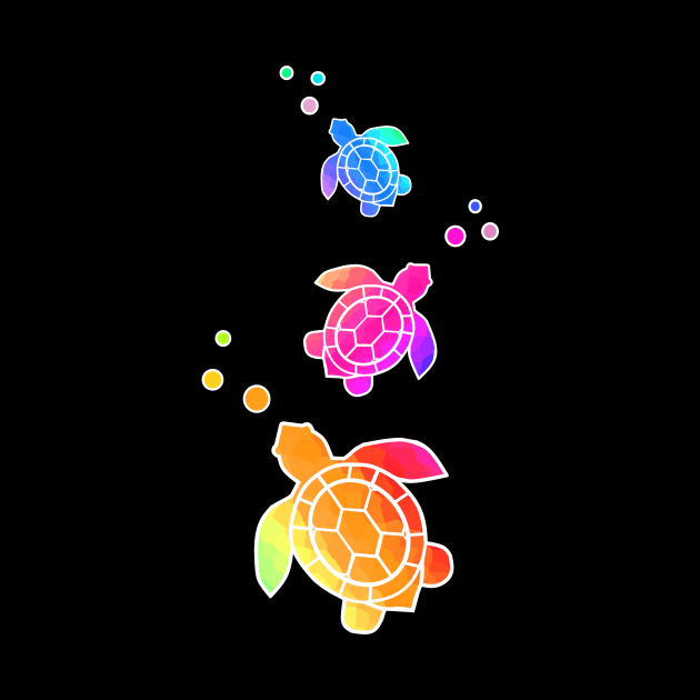 SEA Turtle Bubbles - Cute Turtle Art by SartorisArt1