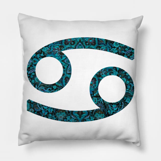 Cancer Paisley Zodiac Sign Pillow by aterkaderk