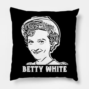 Betty White | in white vintage Pillow