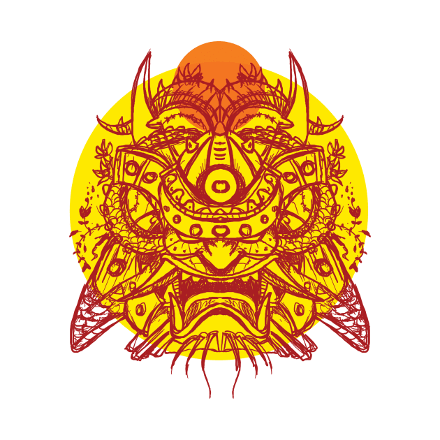 Samurai Mask by Agustain Illustrator