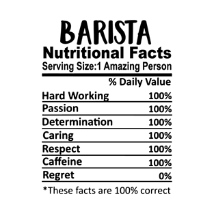 Barista Nutrition Facts Funny T-Shirt