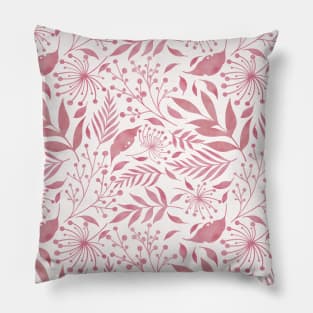 pink foliage Pillow