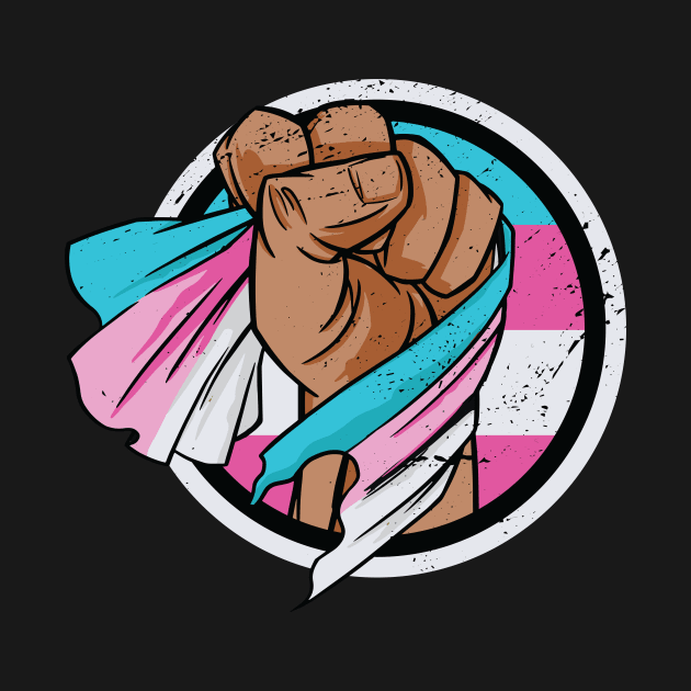 Fight for Trans Rights // Protest Fist with Transgender Flag by SLAG_Creative